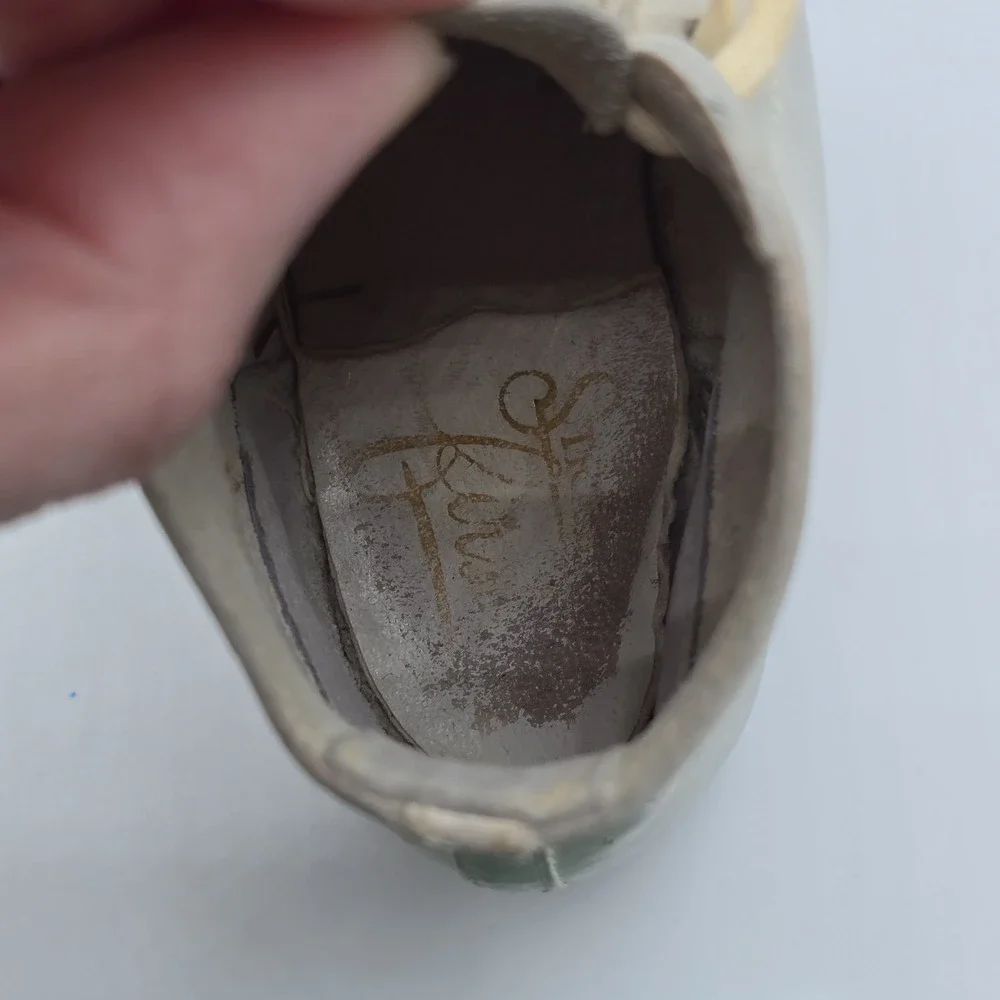 Vintage Stride Rite White Leather Baby Shoes Lace Up‎ High Top First Walkers